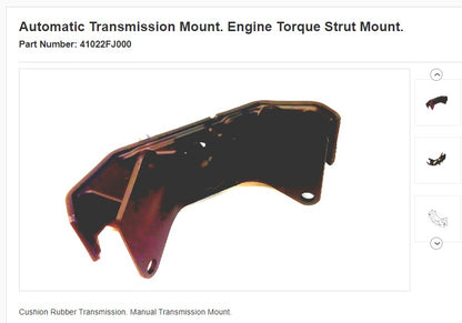 Genuine Subaru OEM CVT Transmission Mount 41022FJ000